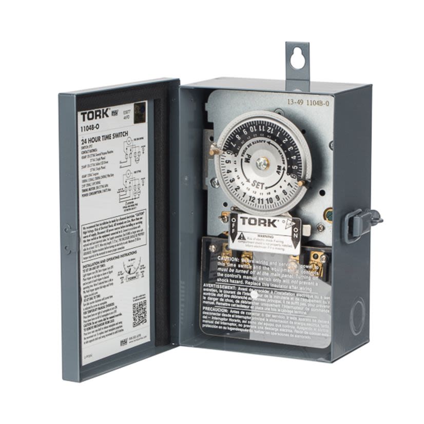 Nsi TORK 1104-NC 24 Hour Time Switch 40A 208-277V DPST Indoor/Outdoor Noryl Plastic Enclosure
